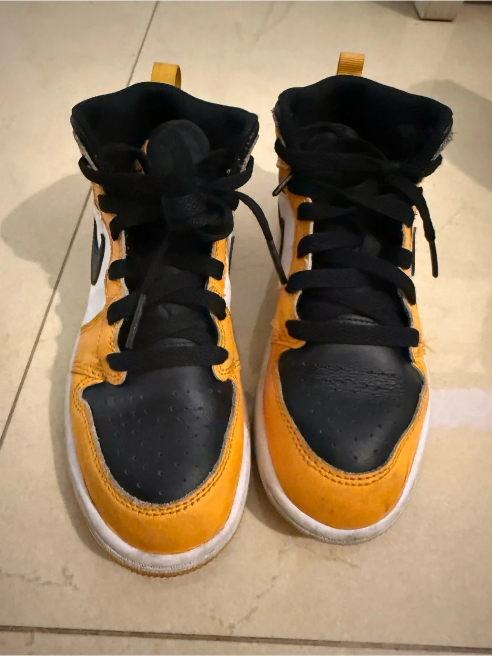 Nike Jordan Kids' High-Top Sneakers in Yellow, Black & White